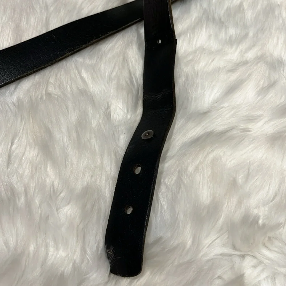 Dolce & Gabbana Leather Brown Metal Bucket Women Belt Size L?